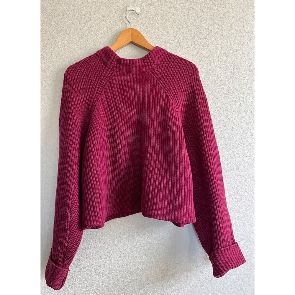 Wool Knitted Oversized Sweater Burgundy